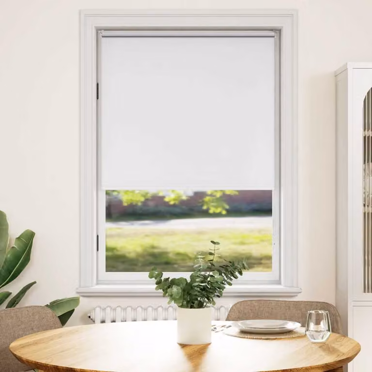 Tenda a rullo oscurante vidaXL in poliestere, bianco e argento, L: 80 cm, H: 175 cm