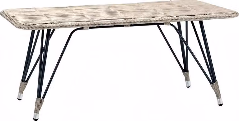 Couchtisch Luxus Grau Moderner Design stilvoll Kaffeetisch Hochwertig Rattan