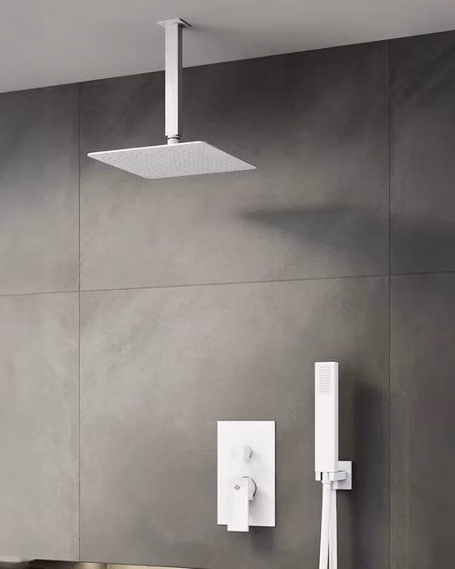 Set doccia da incasso Orion Bianco Monomando rocicador a techo DUCHA.ES