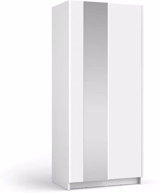Armadio LYSIA 2 porte scorrevoli con specchio – 80 x 182 x 55 cm – Colore bianco