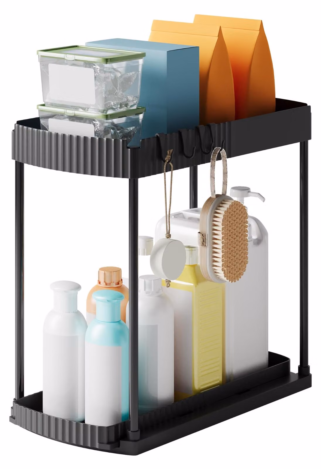 Organizzatore da cucina estensibile con 5 ganci
