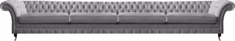 Chesterfield Sofa Viersitzer Couch Wohnzimmer Luxus Polster Grau Einrichtung
