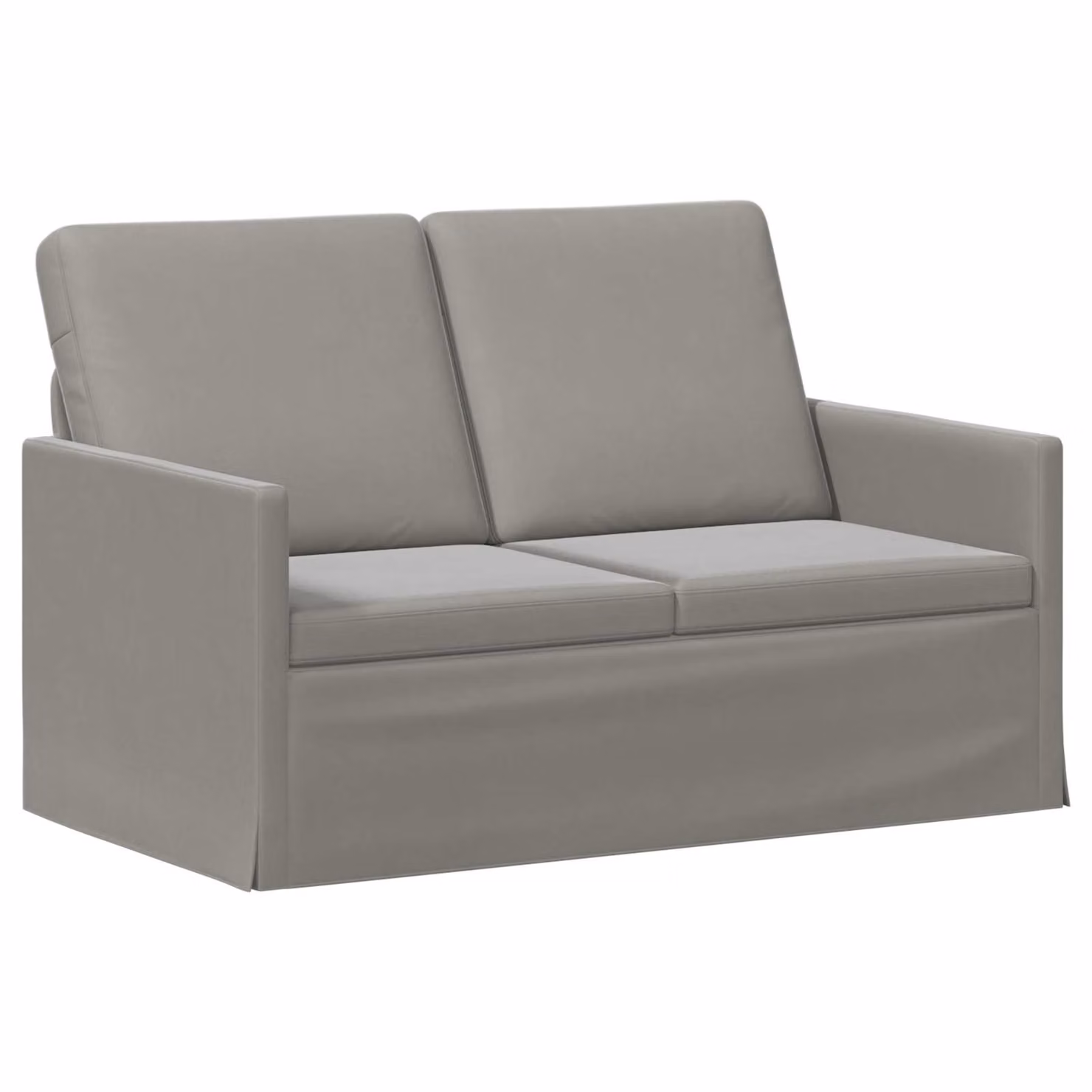 Divano a 2 posti vidaXL in velluto grigio con struttura in metallo L: 130 cm, P: 81 cm, H: 82 cm