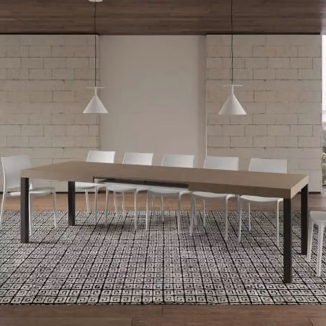 Tavolo allungabile 180/284x90 cm Everyday tortora gambe antracite