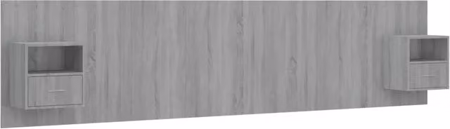Testiera | Testata Letto con Comodini in Legno Multistrato Grigio Sonoma