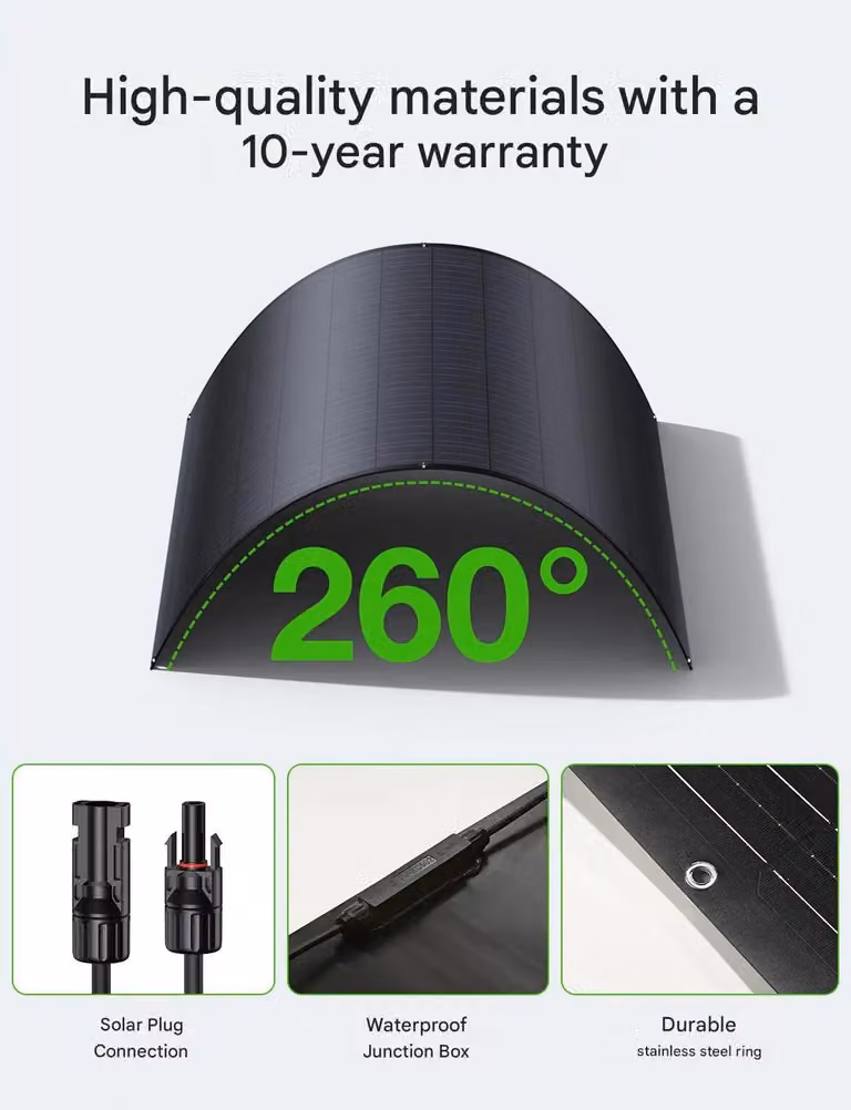 Kit di pannelli solari per balcone da 960W – Kit di pannelli solari flessibili con micro-inverter da 800W e grado di protezione IP67 resistente agli agenti atmosferici