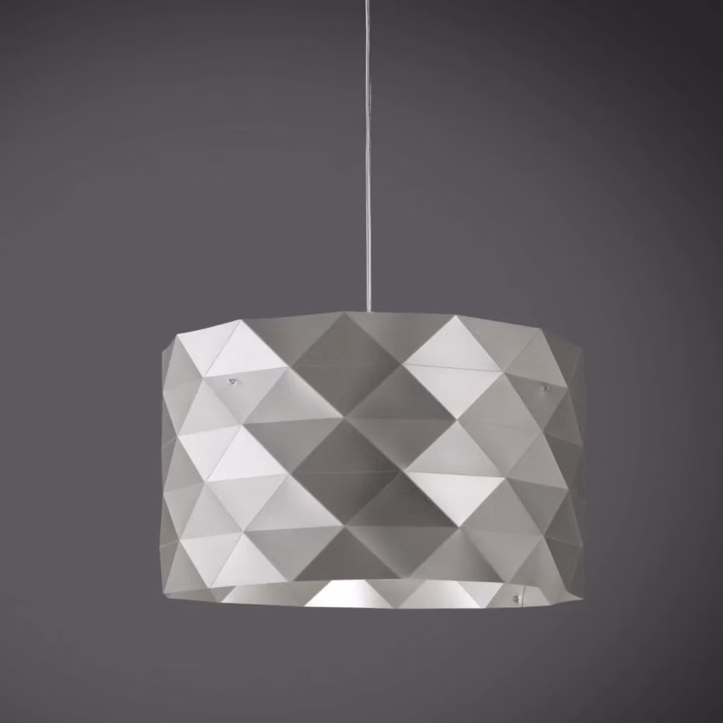 Lampada a sospensione IPERBRIKO con 3 luci in metallo cromato argento, L: 40 cm, H: 25 cm – 2