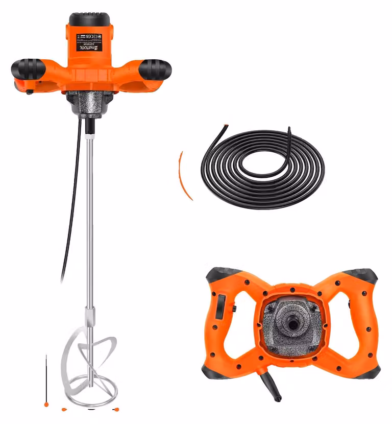 Miscelatore di cemento elettrico, 6 velocità, design ergonomico, colore arancione