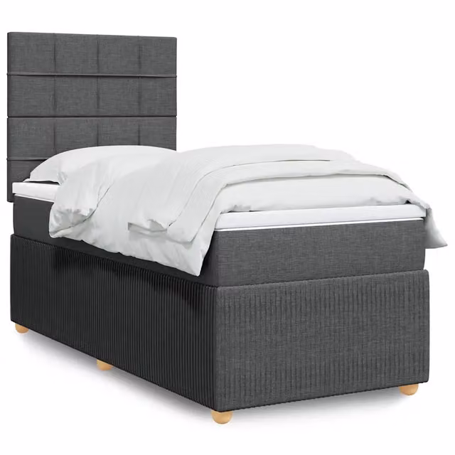 Letto Ibrido con Giroletto a Molle e Materasso vidaXL, Grigio e Bianco, L 90 cm x P 200 cm