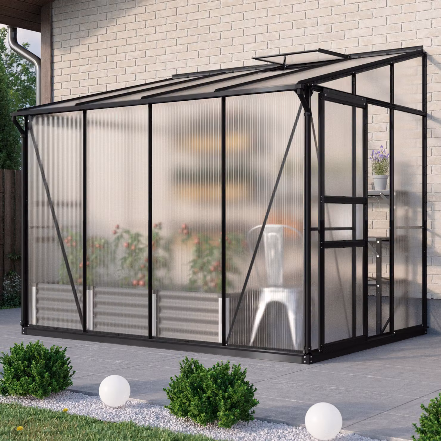 Serra addossata Vitavia "Osiris 5200" nero 5,2 m² 6 mm HKP
