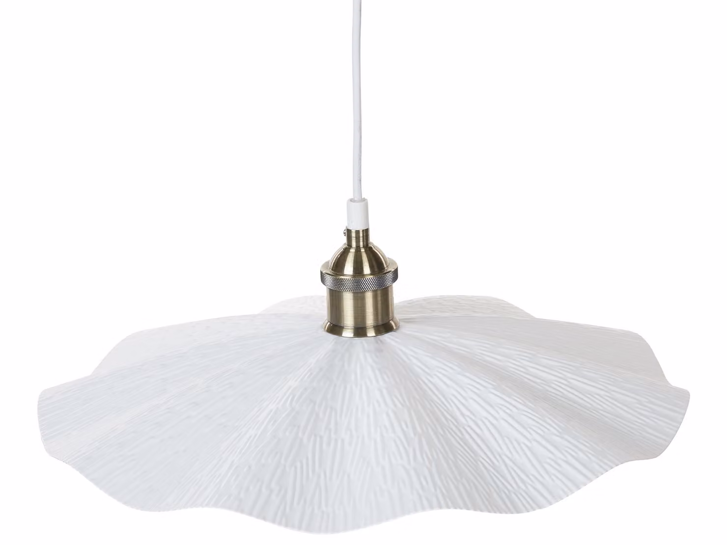 BELIANI Luce a sospensione in metallo di ottone bianco Stile industriale moderno Plafoniera decorativa Soggiorno Sala da pranzo