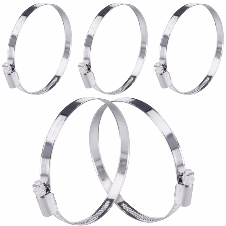 Morsetti per tubi da 60–80 mm, larghezza 9 mm, acciaio inossidabile W4, set da 5 pezzi