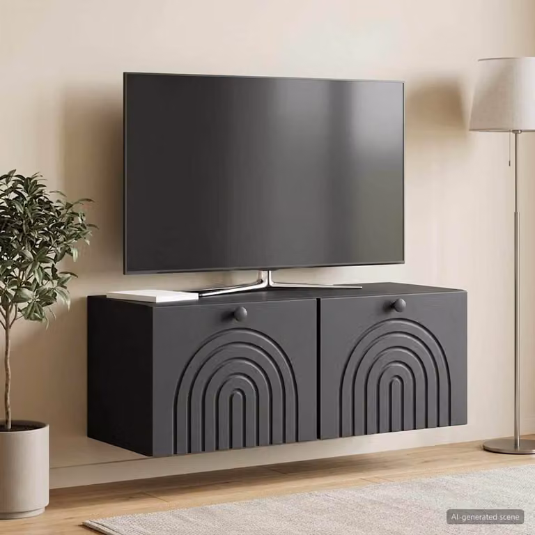 vidaXL Mobile Porta TV da Muro Nero L: 78,5 cm, P: 31 cm, H: 30 cm