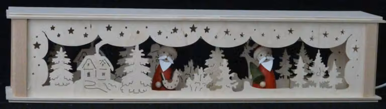 Decorazione natalizia da parete con immagini di Babbo Natale e illuminazione. Dimensioni: 52x10x10 cm. Nuova