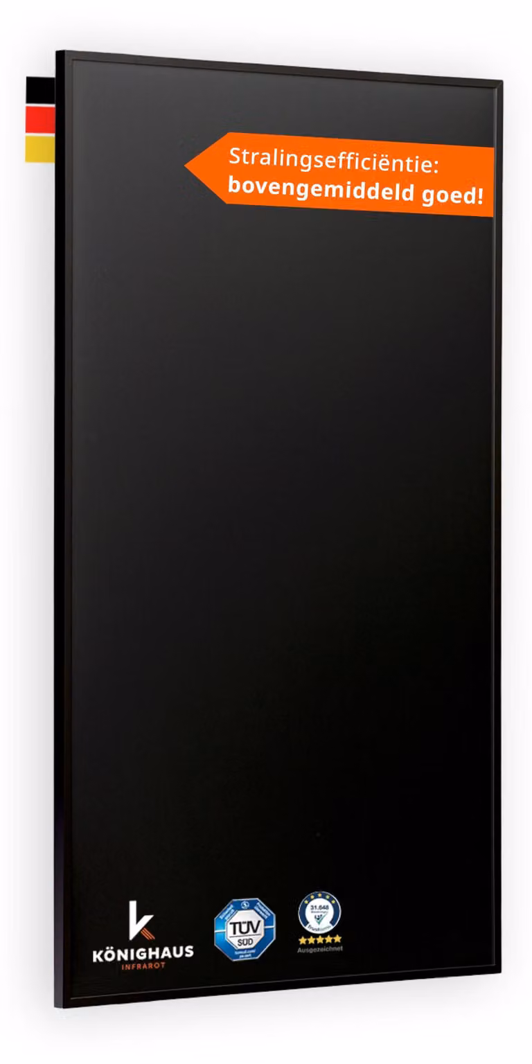 Riscaldamento a infrarossi, versione Black Edition - 450 Watt - 90 x 50 cm - Nero - Elettrico