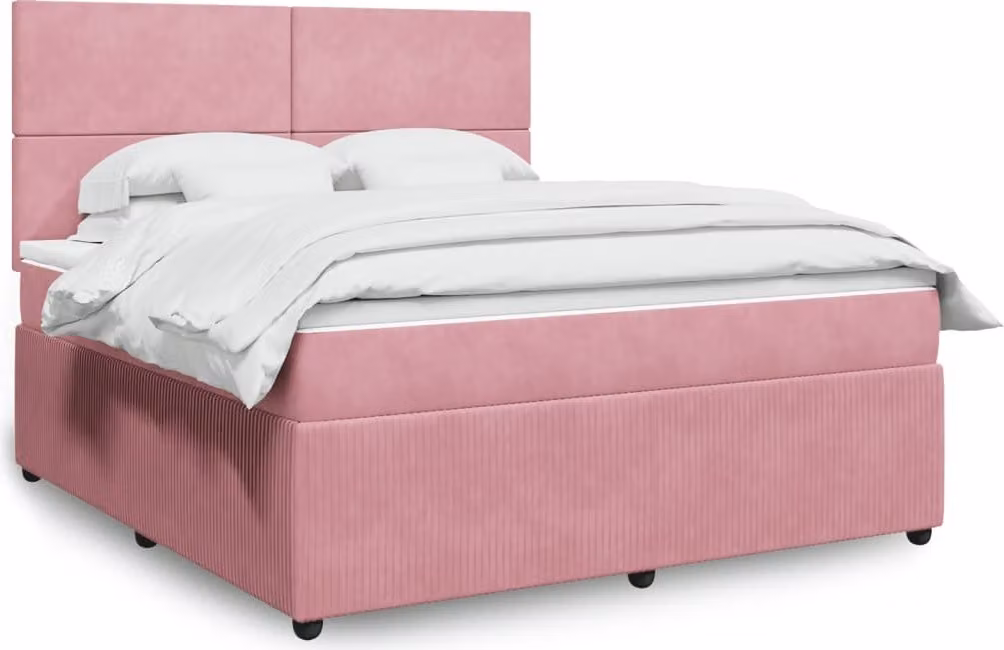 Maison Exclusive - Letto boxspring con materasso Rosa 180x200 cm Velluto