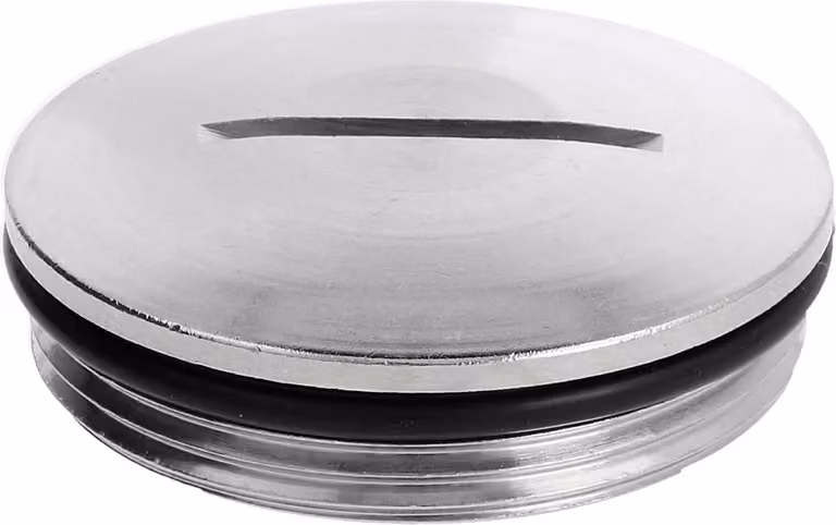 WISKA Tappo cieco PG29x1,588 rotondo con fessura incl. O-ring ottone (CuZn) nichelato lunghezza filettatura 8,0 mm - 1 pezzo