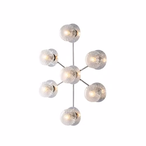 Plafoniera Contemporanea Armonia Metallo Cromo 7 Luci E14