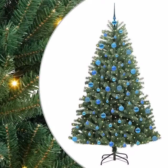 Albero di Natale artificiale verde con luci LED warm white vidaXL Altezza: 180 cm