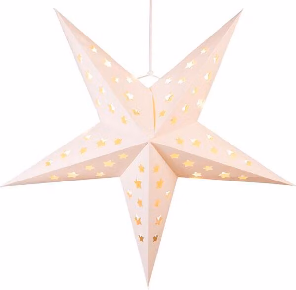 Stella Di Carta Natalizia 4Led 60X20Cm