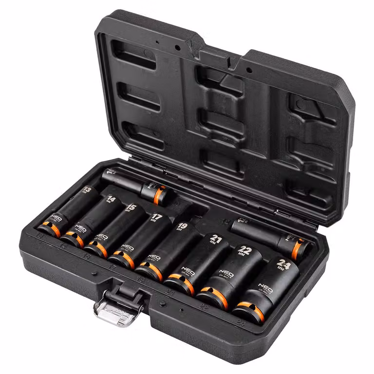 NEO TOOLS Prese ad impulsi 1/2", 10-24 mm, set di 10 pezzi, CrMo