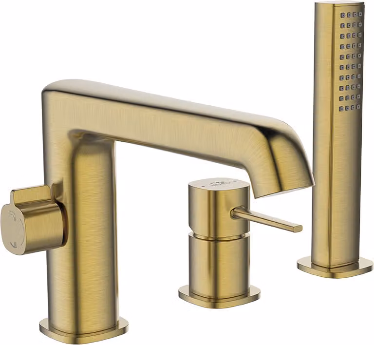 POLA Laveo Rubinetto a tre fori per vasca da bagno, ottone dorato