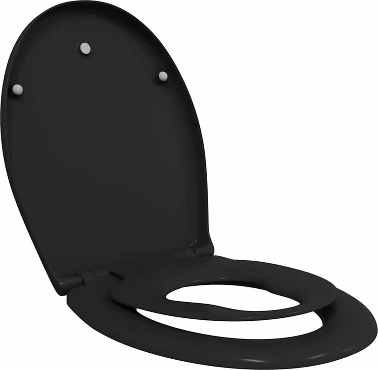 Sedile del WC Nero 47 x 37 x 4 cm Duroplast