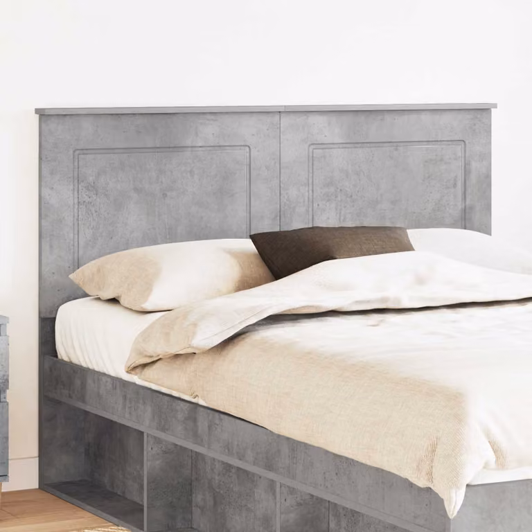 Testiera per letto vidaXL in legno ingegnerizzato grigio cemento, Larghezza: 100 cm, Altezza: 143 cm, Profondità: 7 cm