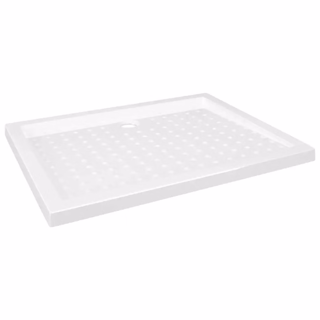 Piatto doccia rettangolare antiscivolo vidaXL in plastica bianca L: 90 cm, P: 70 cm, H: 4 cm – 2