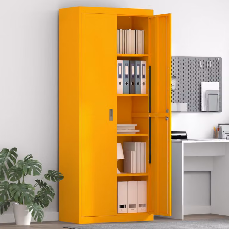 vidaXL Armadio Giallo senape 80 x 40 x 200 cm Acciaio