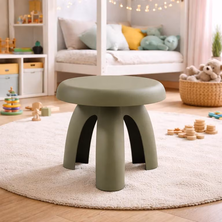 Sgabello per bambini, verde, stabile, sicuro e ideale per giocare