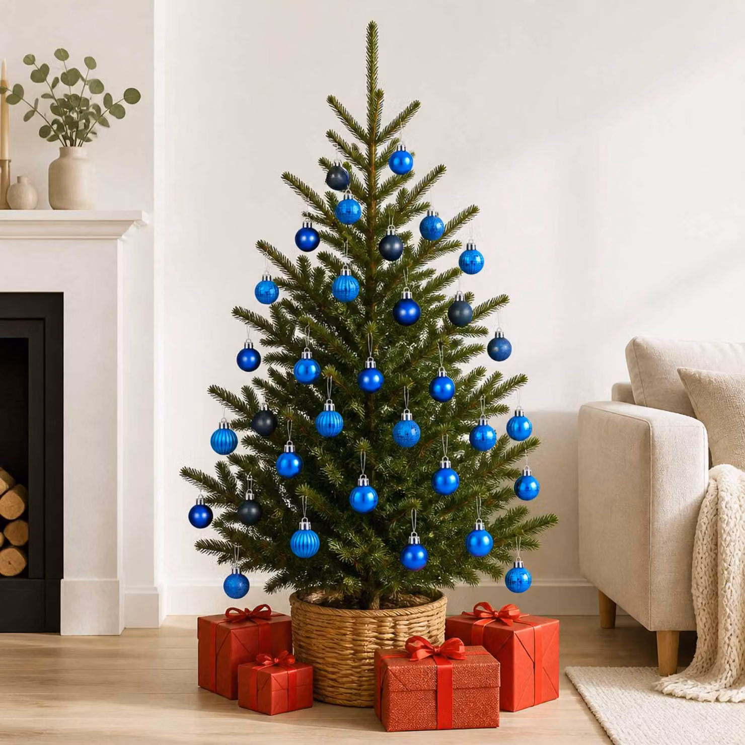 vidaXL Set di Palline di Natale 150 pz Blu 3 cm Polistirolo