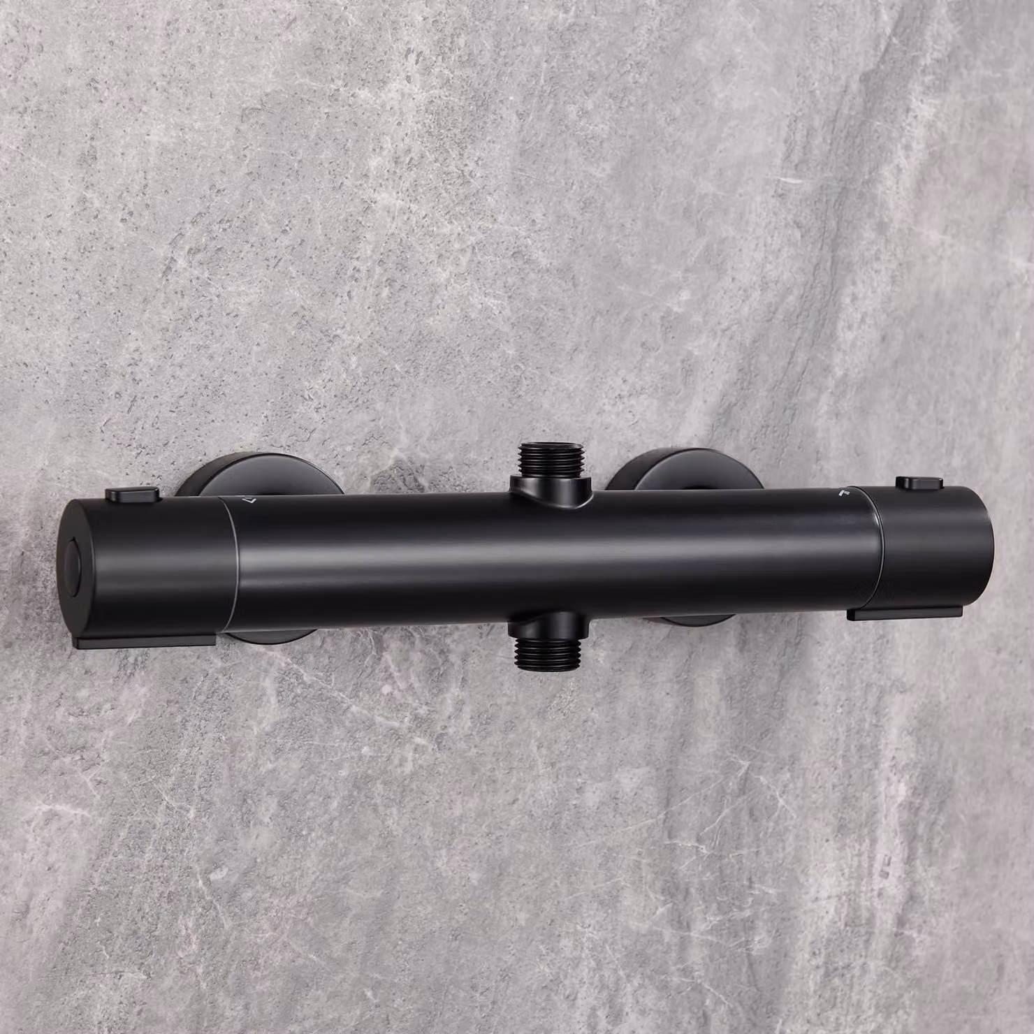 Termostato per miscelatore doccia, 2 uscite con attacco G1/2, regolabile da 135 a 165 mm, finitura cromata