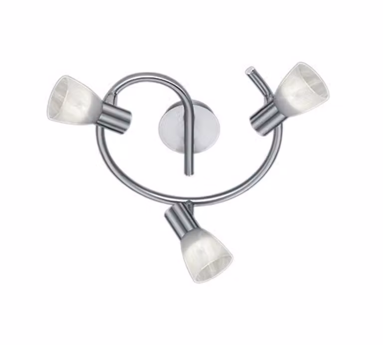 Trio Leuchten - Faretto da soffitto moderno rotondo in nichel opaco con LED - LevistoI 3 fiamme I Soggiorno I Camera da letto - Metallo rotondo - LED adatto E14