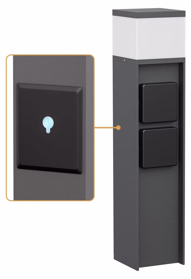 Lampada da parete esterna PODEL, grado di protezione IP44, compatibile con sistemi domotici, 39 cm, colore antracite, attacco G9, 2 prese
