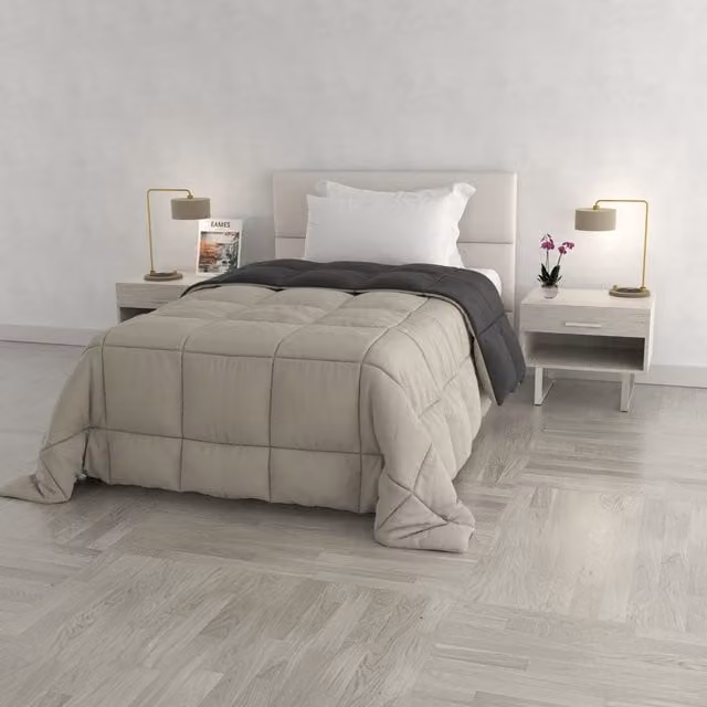 Trapunta singola double face fumo grigio chiaro Datex