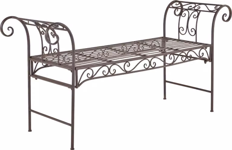 Cossila panca da giardino 70x147x46 cm panca in metallo 200 kg marrone-ruggine