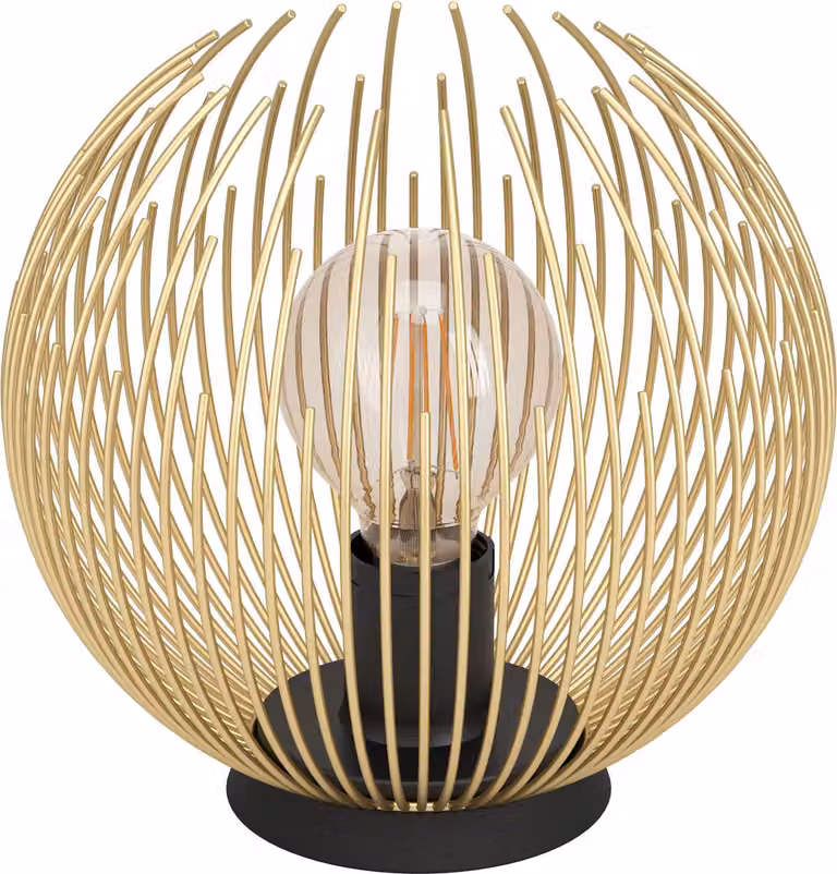 Abatjour Industrial-Nordico Acciaio Nero E Oro 1 Luce E27