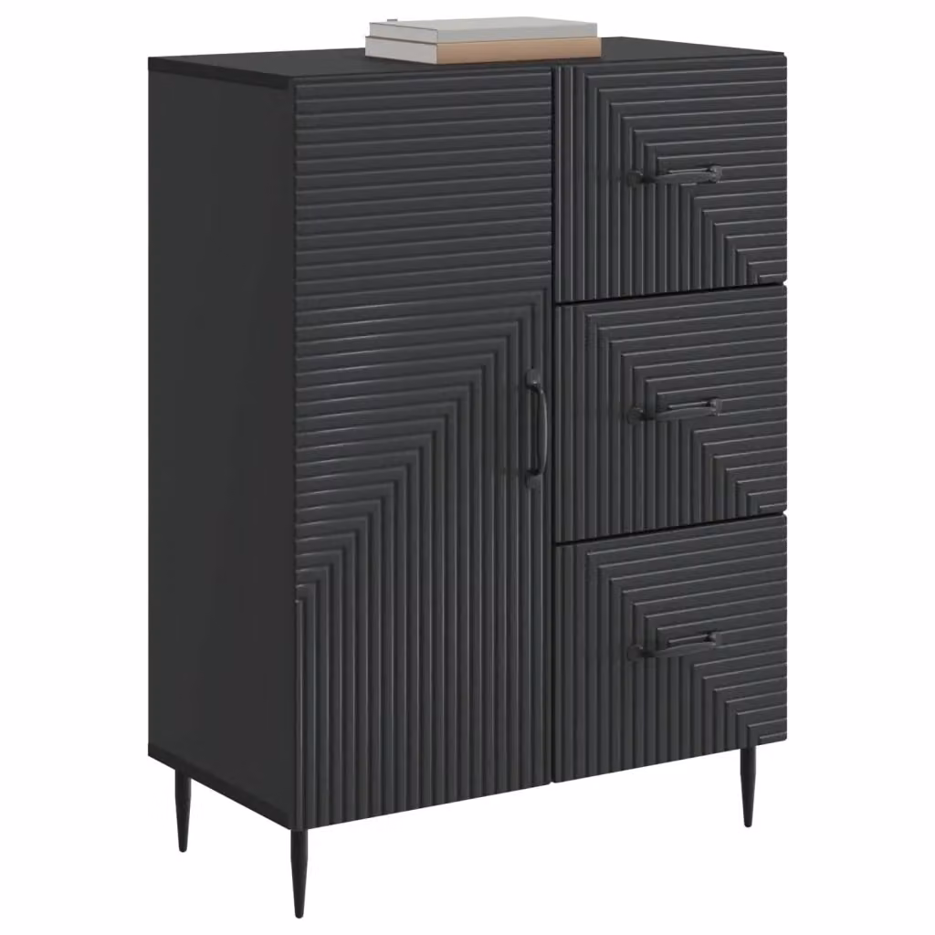 Credenza moderna vidaXL in legno MDF e metallo nero opaco L/P/H: 66 x 34,5 x 89,5 cm – 2