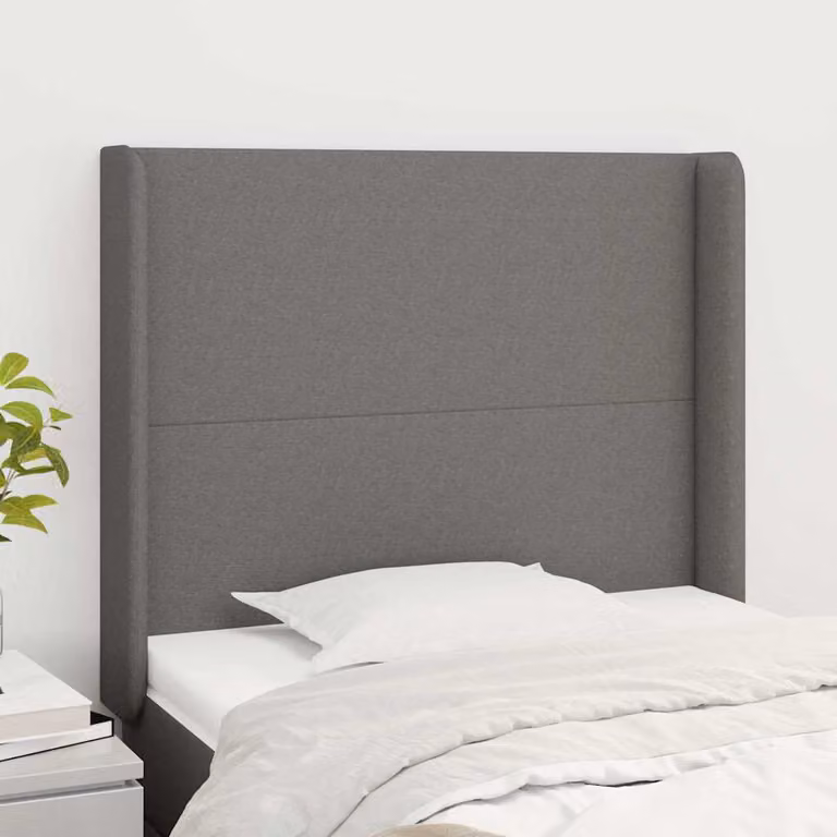 Testiera ad orecchio vidaXL in tessuto grigio scuro L: 83 cm, P: 16 cm, H: 118/128 cm
