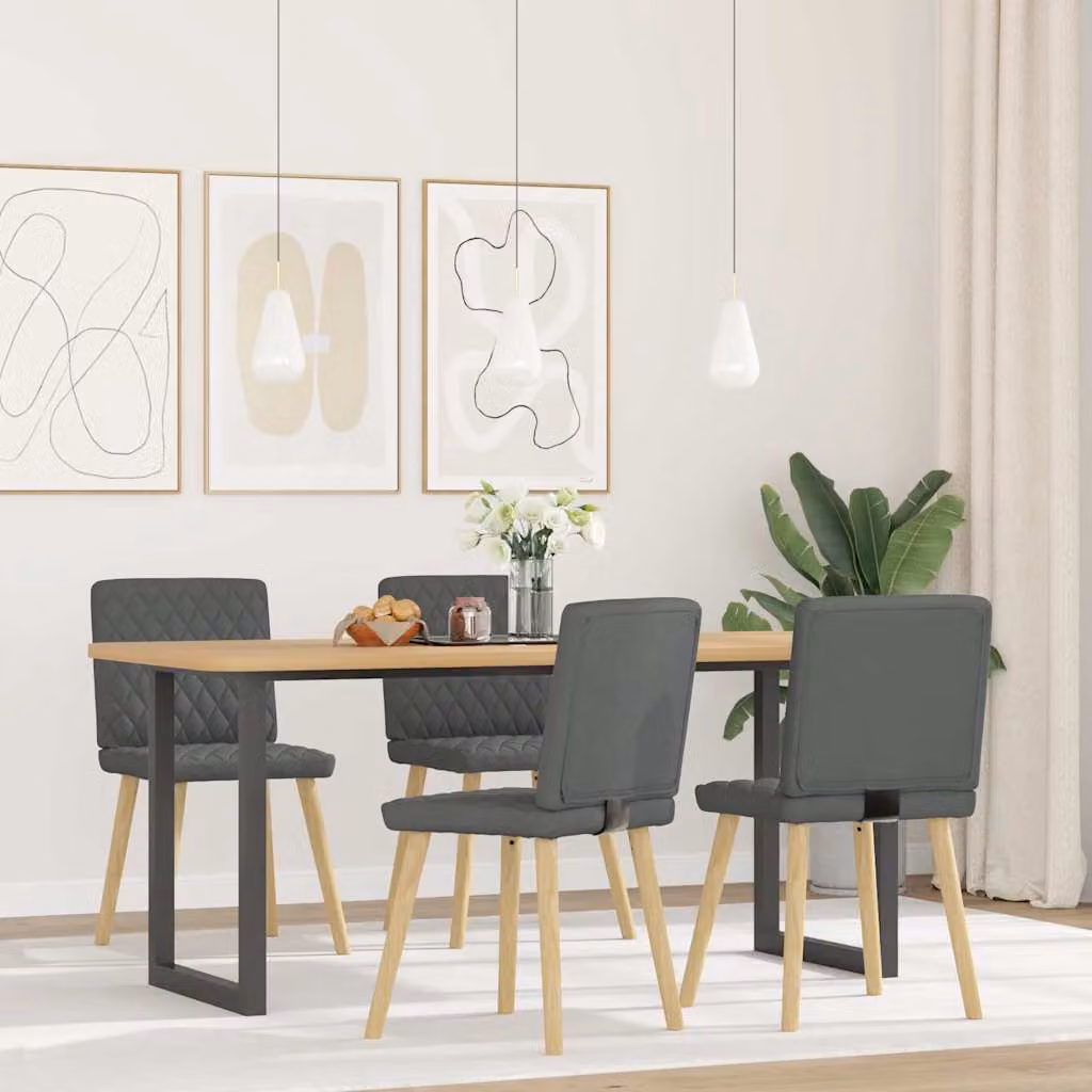 vidaXL Sedie da Pranzo 4 pz Grigio Scuro in Tessuto