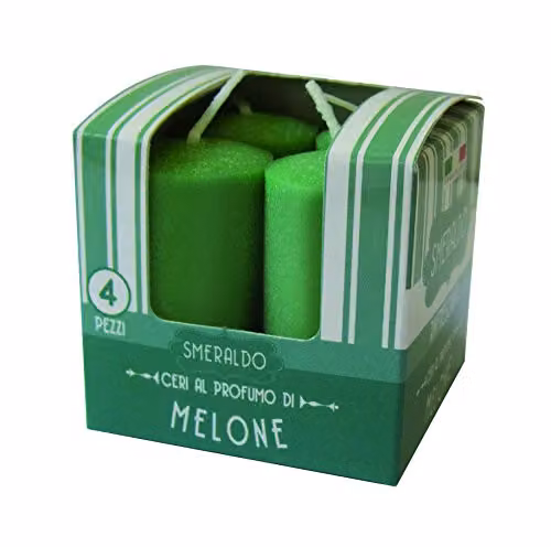 CERERIA DI GIORGIO Candele Profumate Melrose Verde 4 Pz 3x5.5 cm