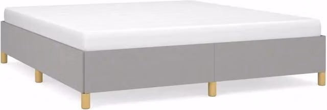 Letto matrimoniale moderno DESIGN IN con rete a molle e struttura imbottita in tessuto Grigio Chiaro L: 180 cm x P: 200 cm – 1