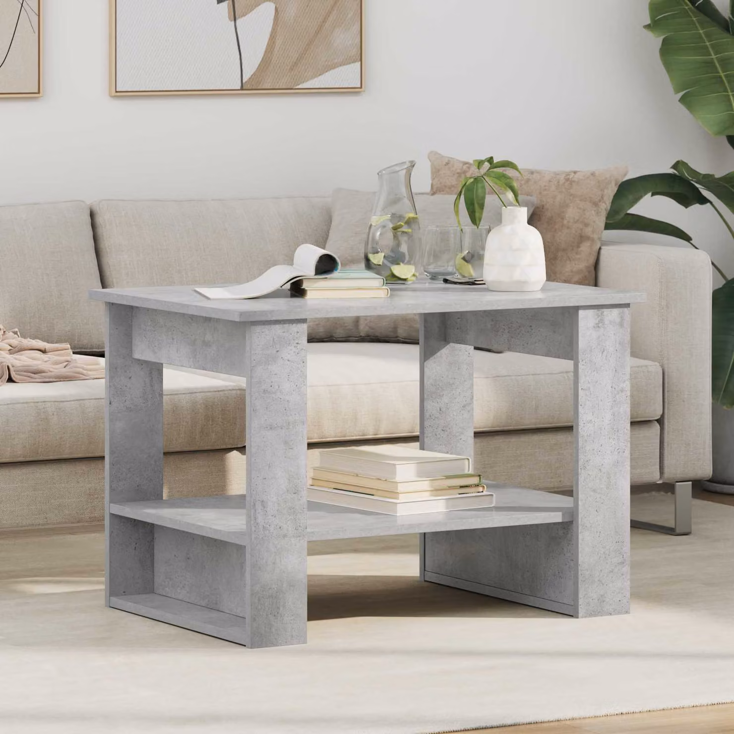 vidaXL Tavolino da salotto moderno rettangolare in composizione Grigio L: 72 cm, P: 50 cm, H: 50 cm