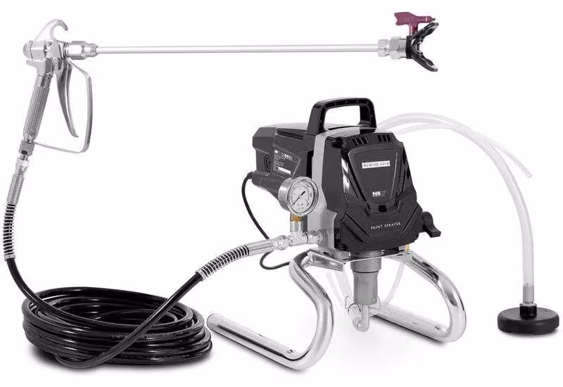 Spruzzatore a spruzzo – 1010W. Sistema di verniciatura a spruzzo – Pressione di spruzzo: 20 MPa – Tubo flessibile: 10 metri – Pistola a spruzzo