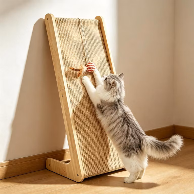 Albero per gatti a forma di "L", in sisal, alto 68 cm, adatto per pareti e angoli