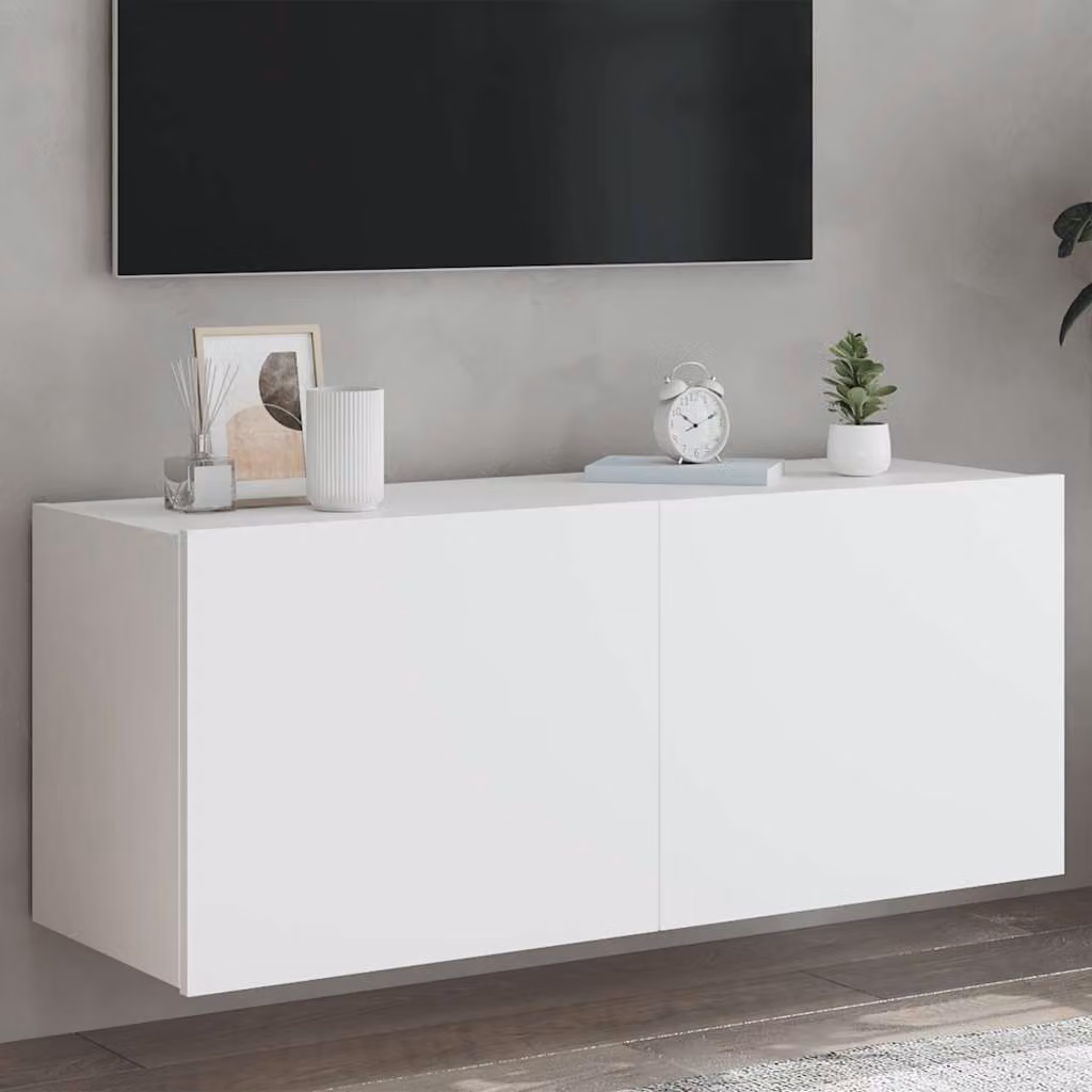 Mobile TV a parete vidaXL con luci LED bianco L: 100 cm, P: 35 cm, H: 41 cm