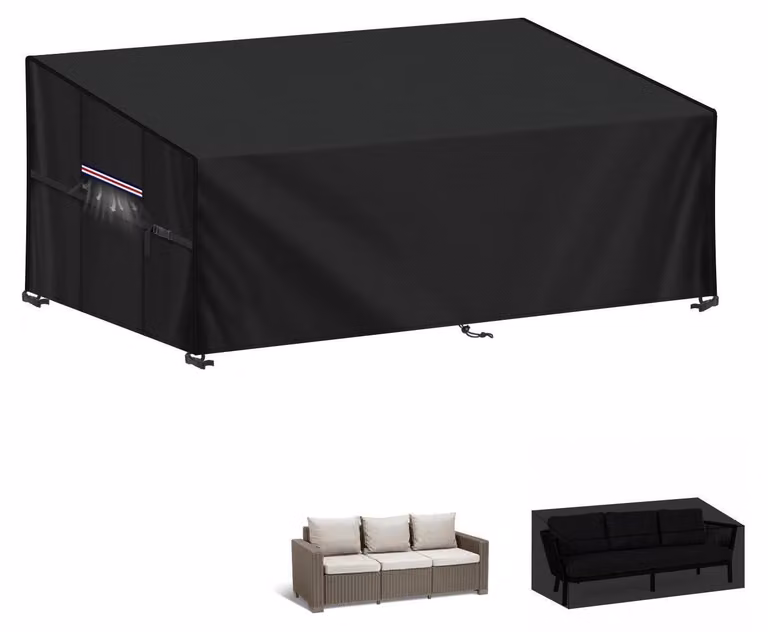 Copertura protettiva per divano da giardino a 3 posti, dimensioni 160x85x71/61 cm, tessuto Oxford 420D, impermeabile e resistente al vento