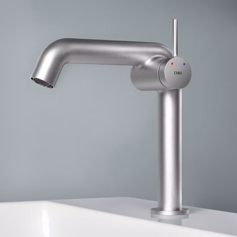 Miscelatore per lavabo EMKE Design svizzero risparmio idrico resistente alla corrosione senza piombo facile da pulire caldo freddo cromo G3 8 minimalista