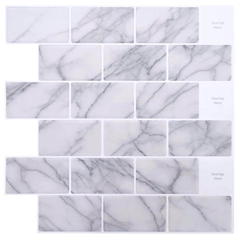 Piastrella subway 20 pcs Marmo Bianco 30 x 30 cm